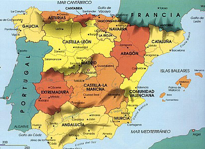 map of spain regions